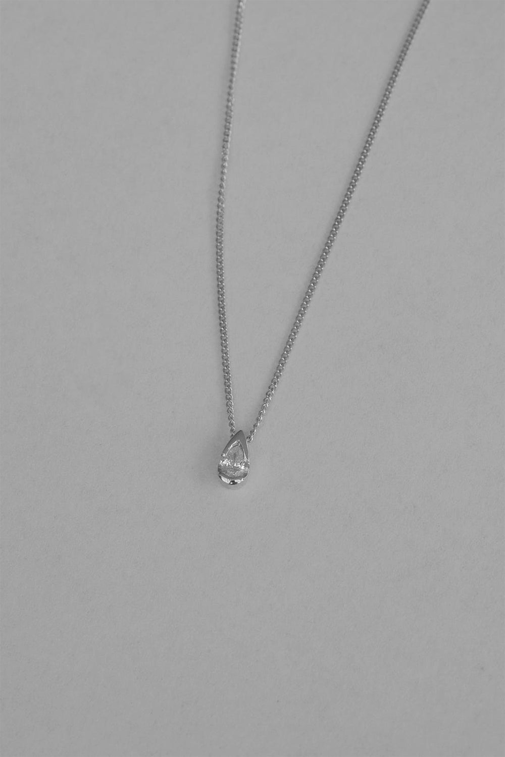 Mini Pear Diamond Necklace | White Gold