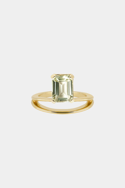 Double Band Gemstone Ring | 9K Yellow Gold