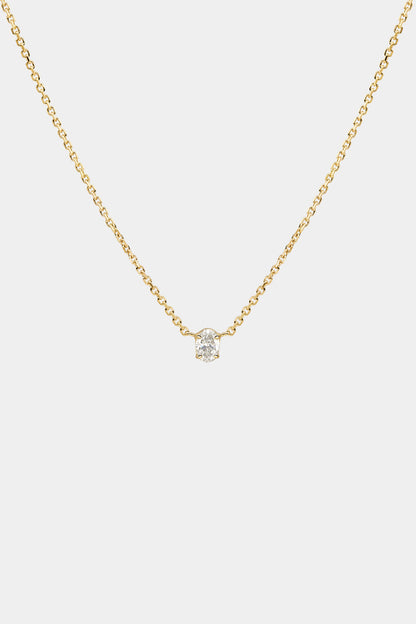 Oval Diamond Necklace | 18K Gold