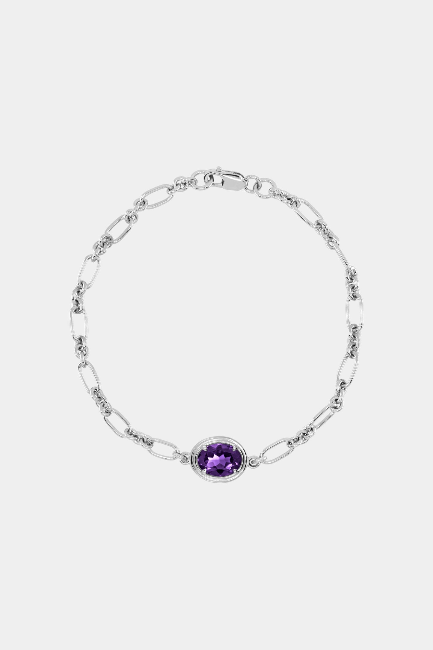 Roma Oval Gemstone Bracelet | Silver