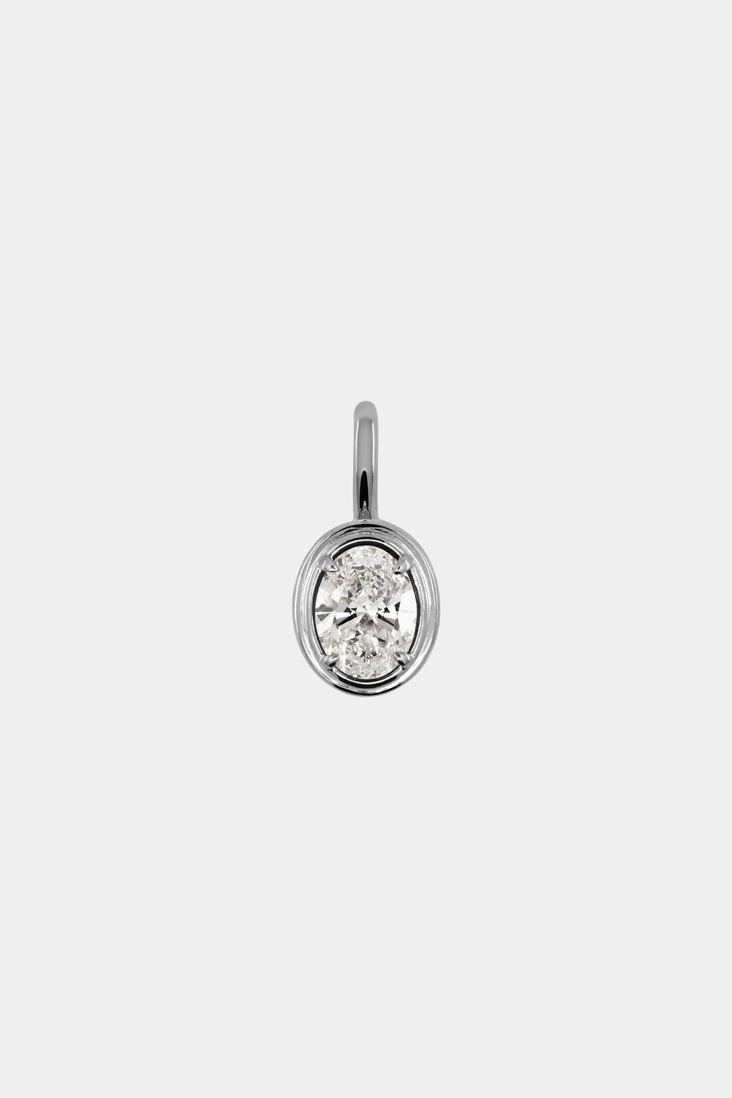 Roma Oval Gemstone Pendant | White Gold