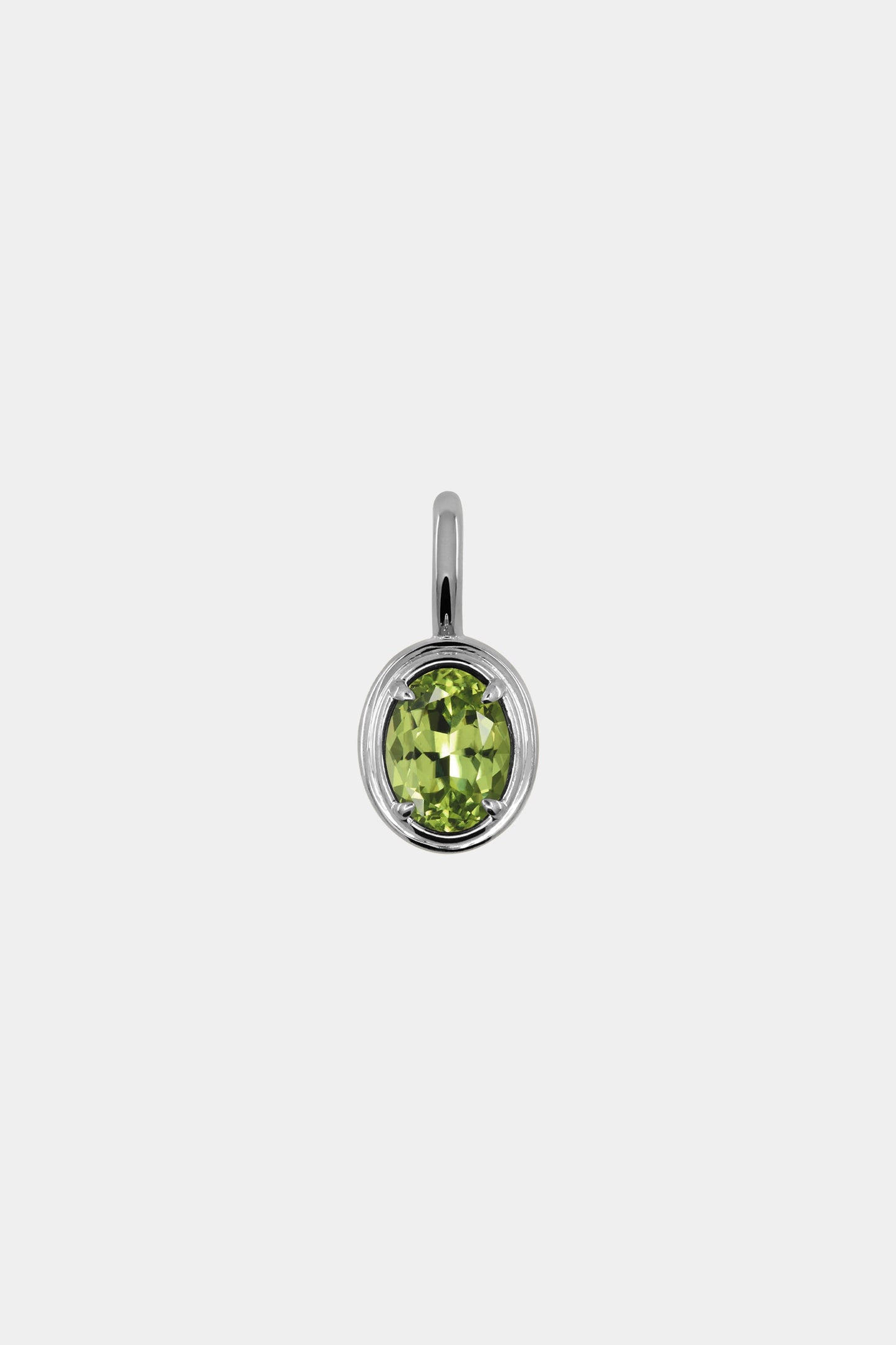 Roma Oval Gemstone Pendant | White Gold