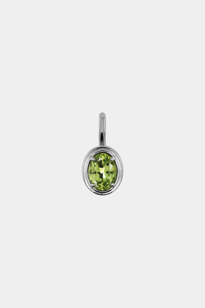 Roma Oval Gemstone Pendant | White Gold