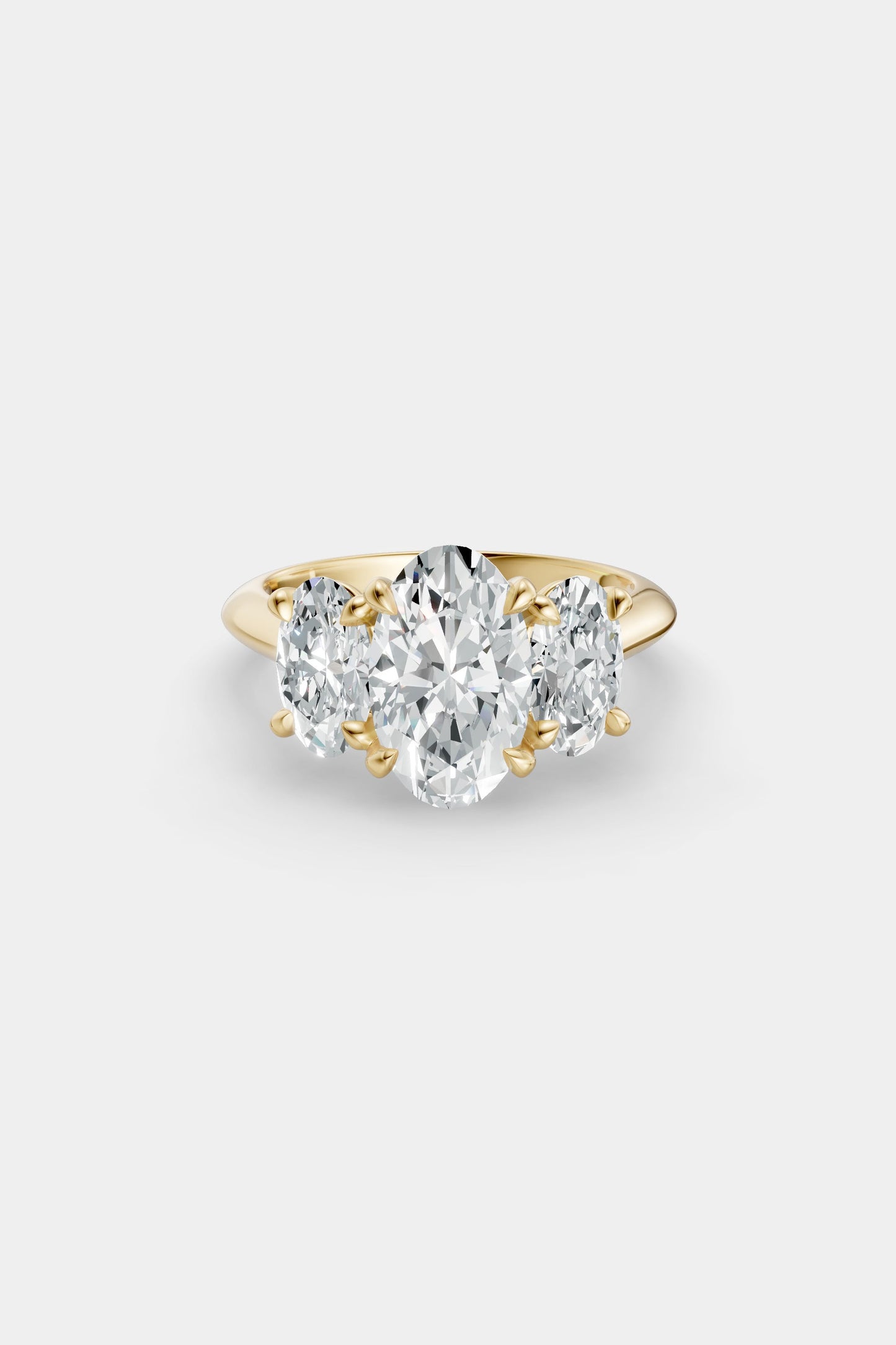 Oval Trilogy Diamond Ring | Traditional Band