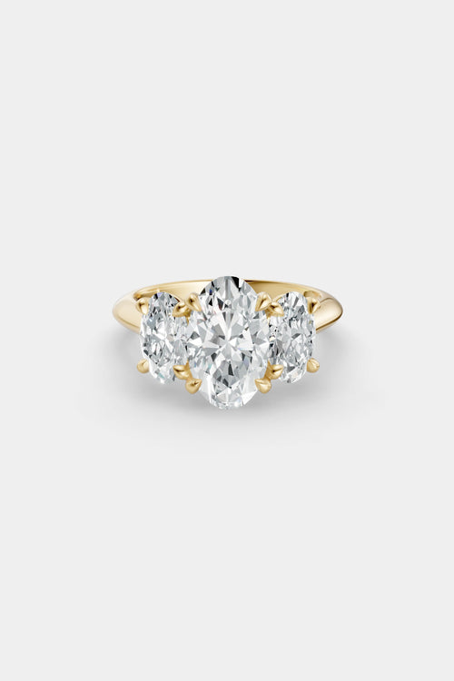 Oval Trilogy Diamond Ring | Traditional Band