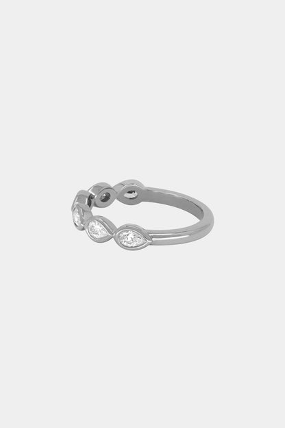 Pear Diamond Bezel Band | 18K White Gold