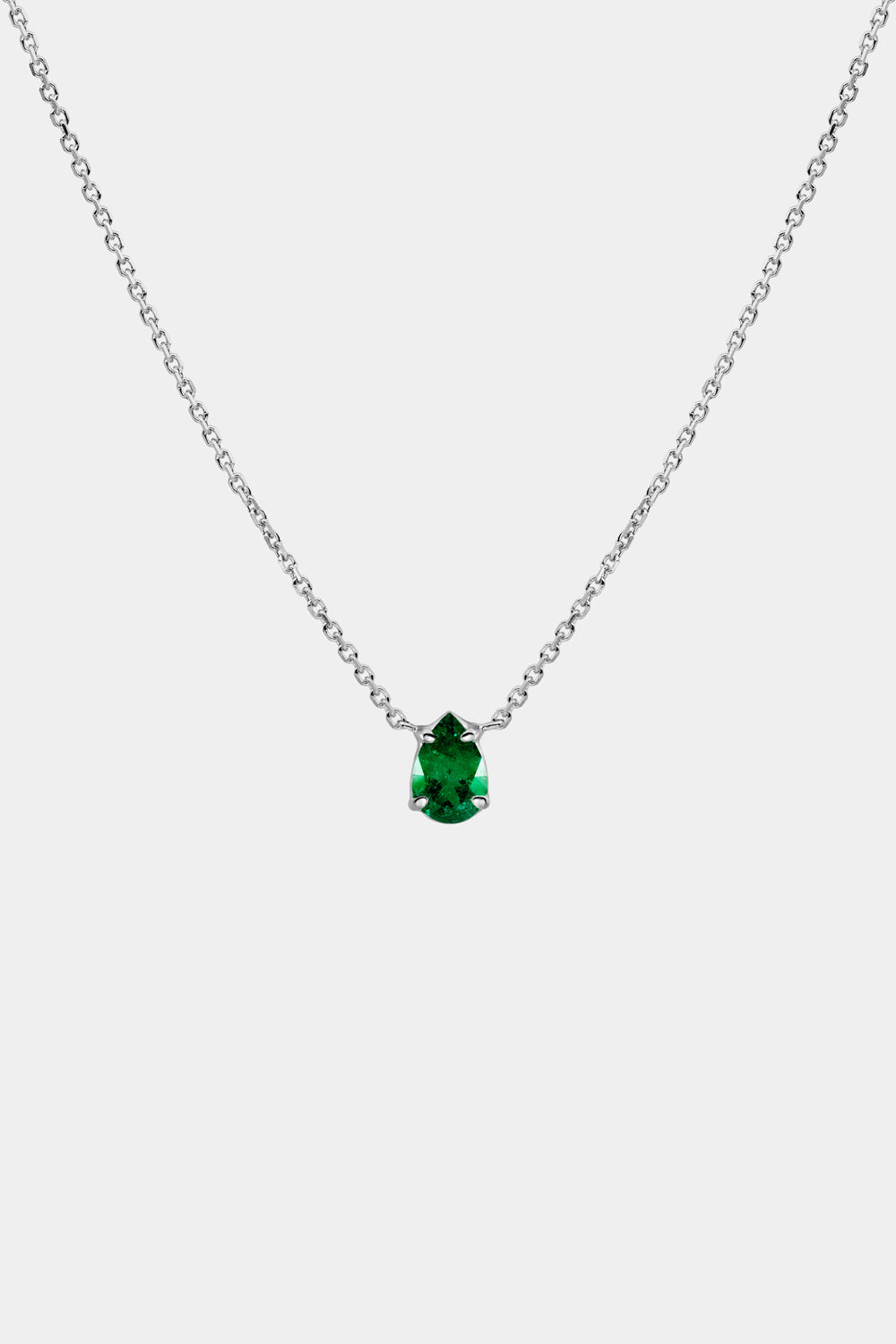 Pear Emerald Necklace | 18K Gold