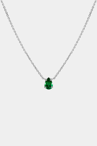 Pear Emerald Necklace | 18K Gold