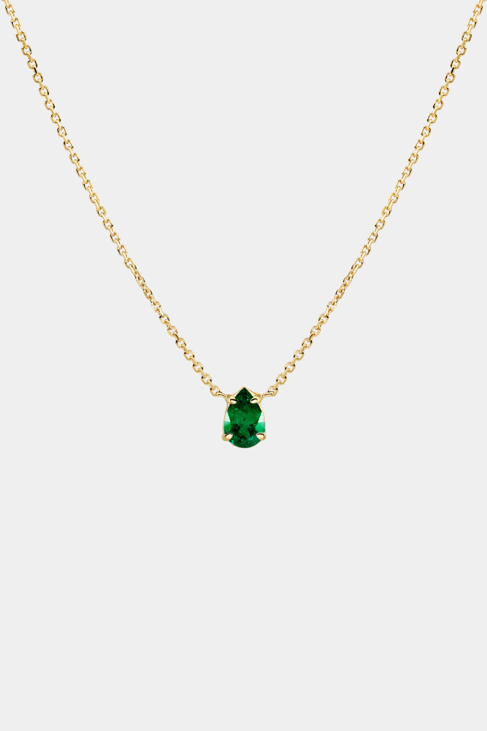 Pear Emerald Necklace | 18K Gold