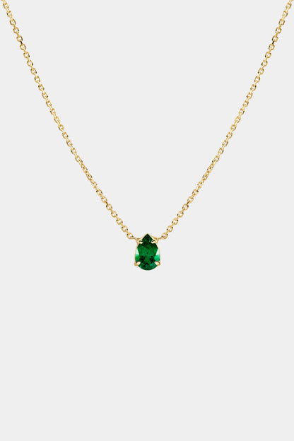 Pear Emerald Necklace | 18K Gold