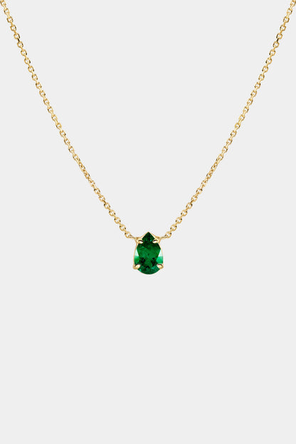 Pear Emerald Necklace | 18K Gold