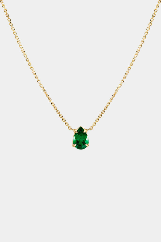 Pear Emerald Necklace | 18K Gold
