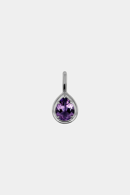 Roma Pear Gemstone Pendant | White Gold