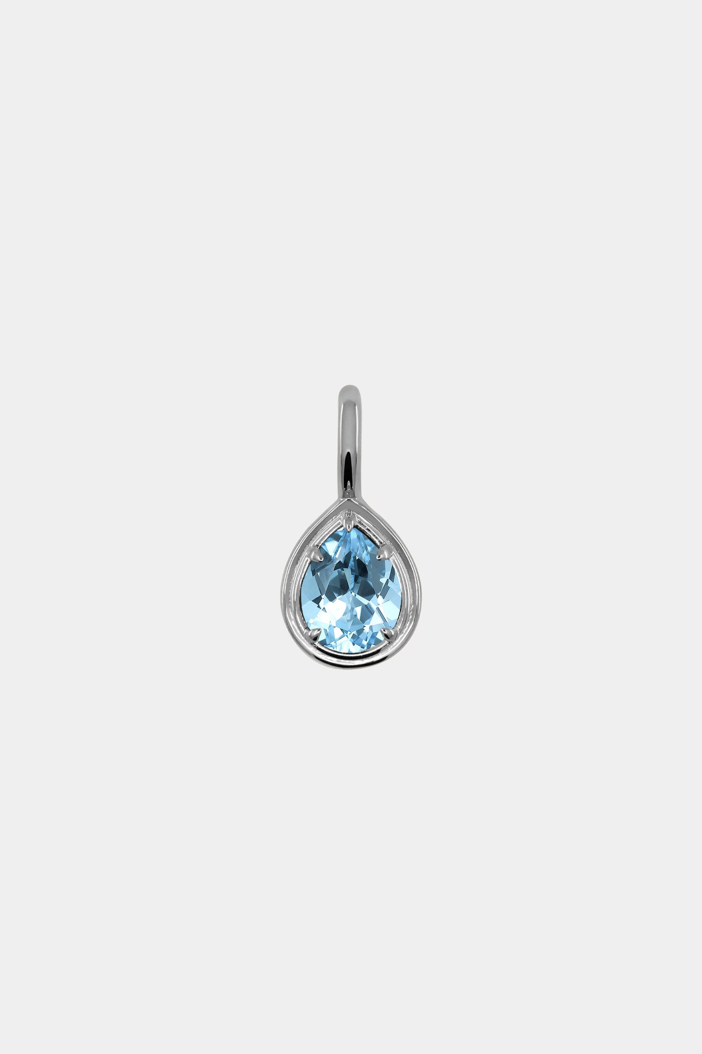 Roma Pear Gemstone Pendant | White Gold
