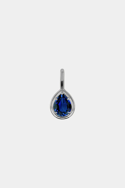 Roma Pear Gemstone Pendant | White Gold