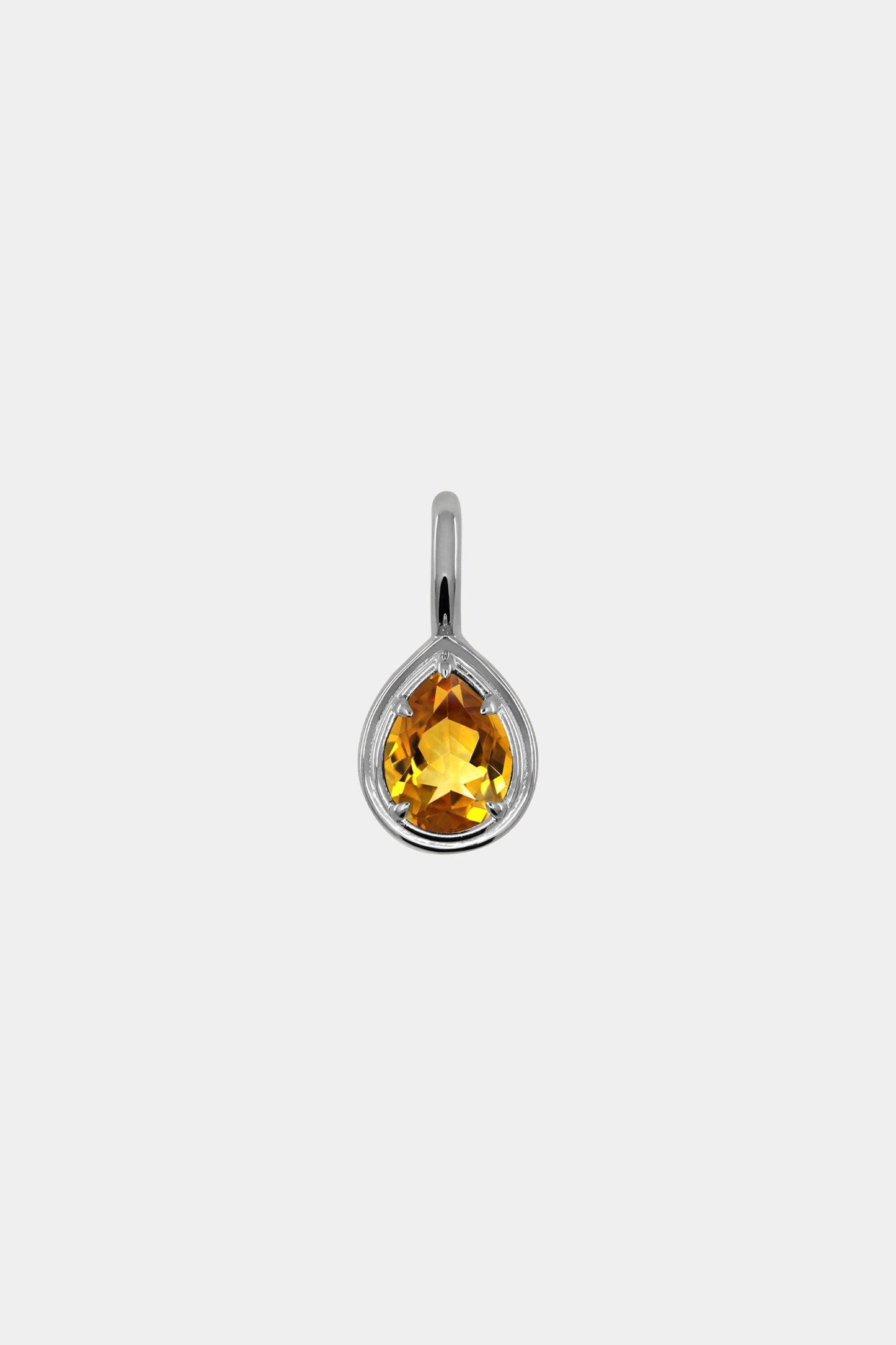 Roma Pear Gemstone Pendant | White Gold