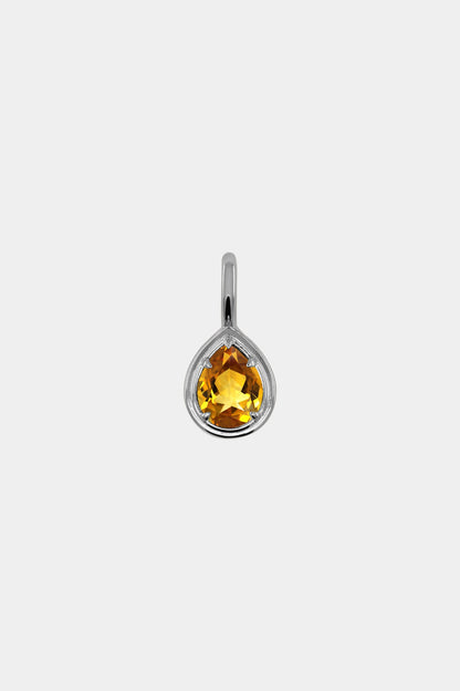 Roma Pear Gemstone Pendant | White Gold