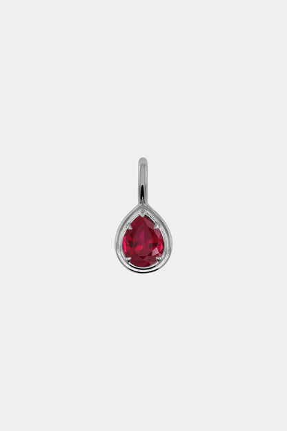 Roma Pear Gemstone Pendant | White Gold