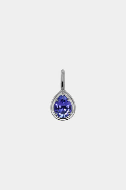 Roma Pear Gemstone Pendant | White Gold