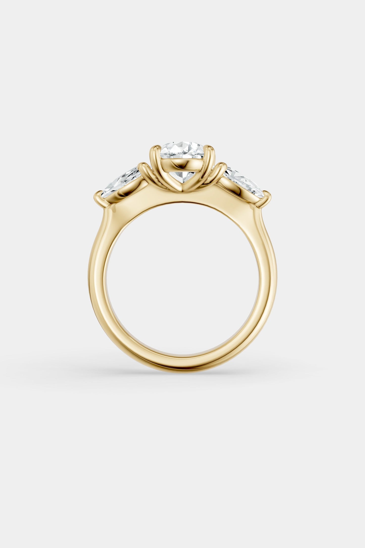 Pear Trilogy Diamond Ring | Traditional Band
