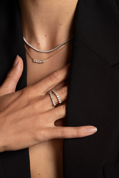 Double Band Georgie Ring | 18K White Gold
