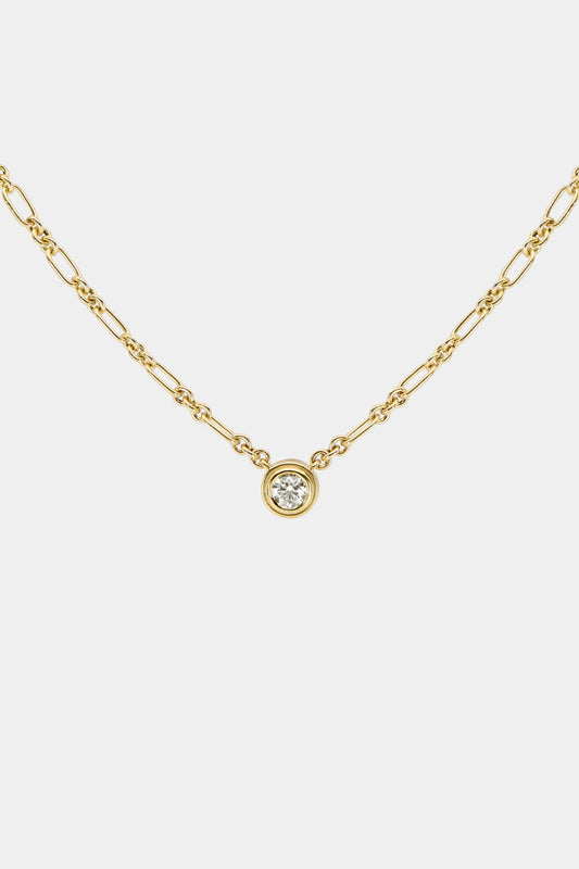 Roma Round Diamond Necklace | Yellow Gold