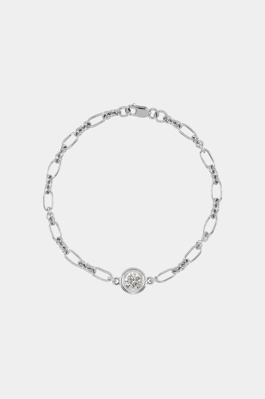 Roma Round Diamond Bracelet | 18K White Gold
