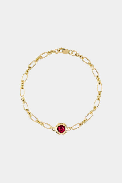 Roma Round Gemstone Bracelet | Yellow Gold, More Options Available