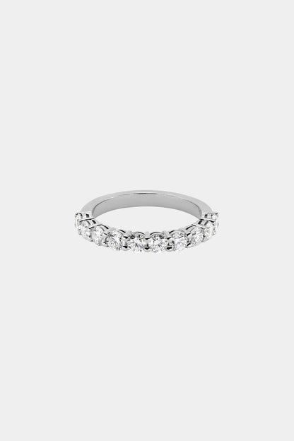 Round Diamond Half Band | 18K White Gold
