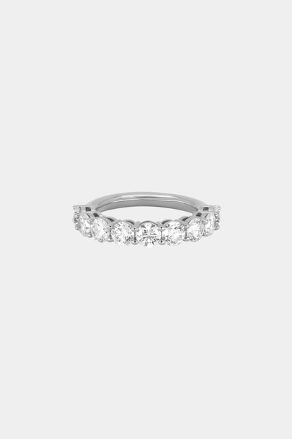 Round Diamond Half Band | 18K White Gold