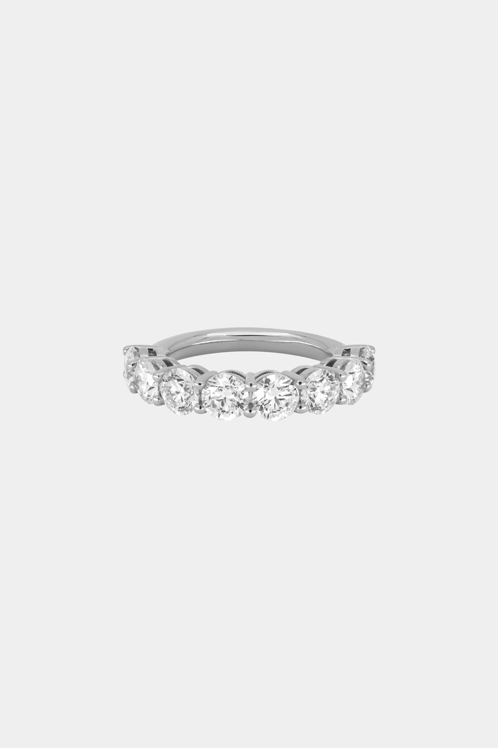 Round Diamond Half Band | 18K White Gold