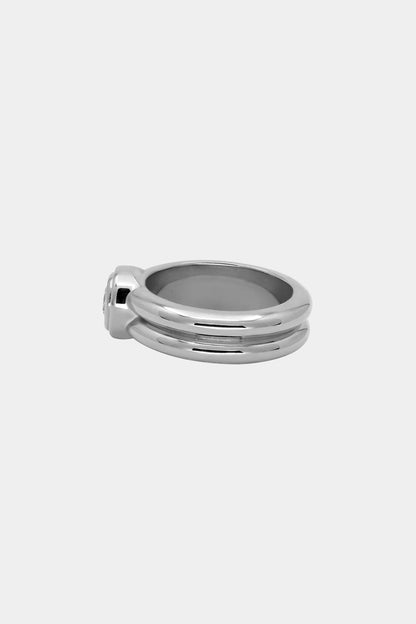 Roma Round Diamond Ring | 18K White Gold