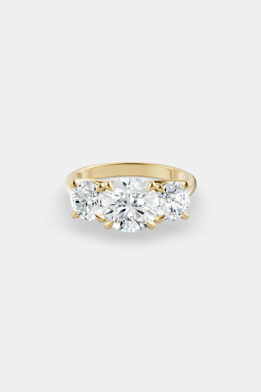 Round Trilogy Diamond Ring | Sweeping Set