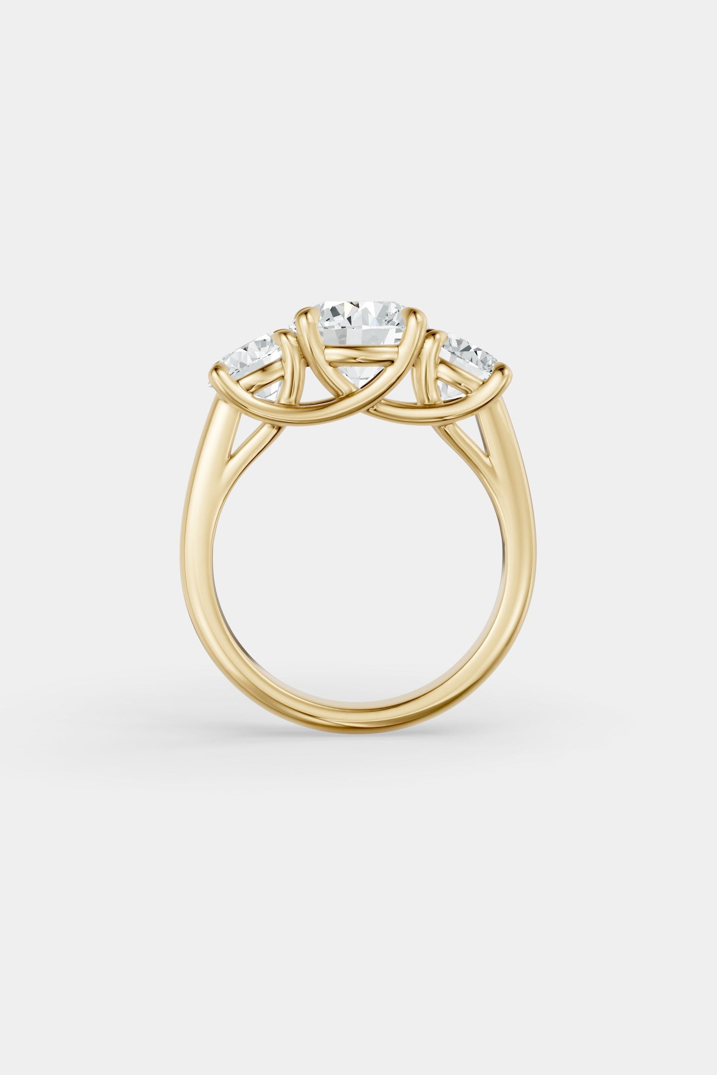 Round Trilogy Diamond Ring | Sweeping Set