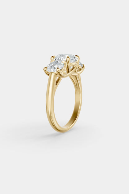 Round Trilogy Diamond Ring | Sweeping Set