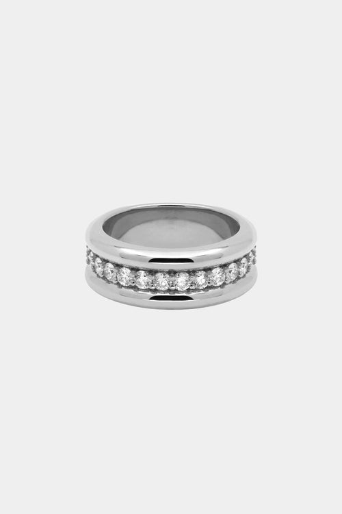 Triple Orielle Diamond Band | 18K White Gold