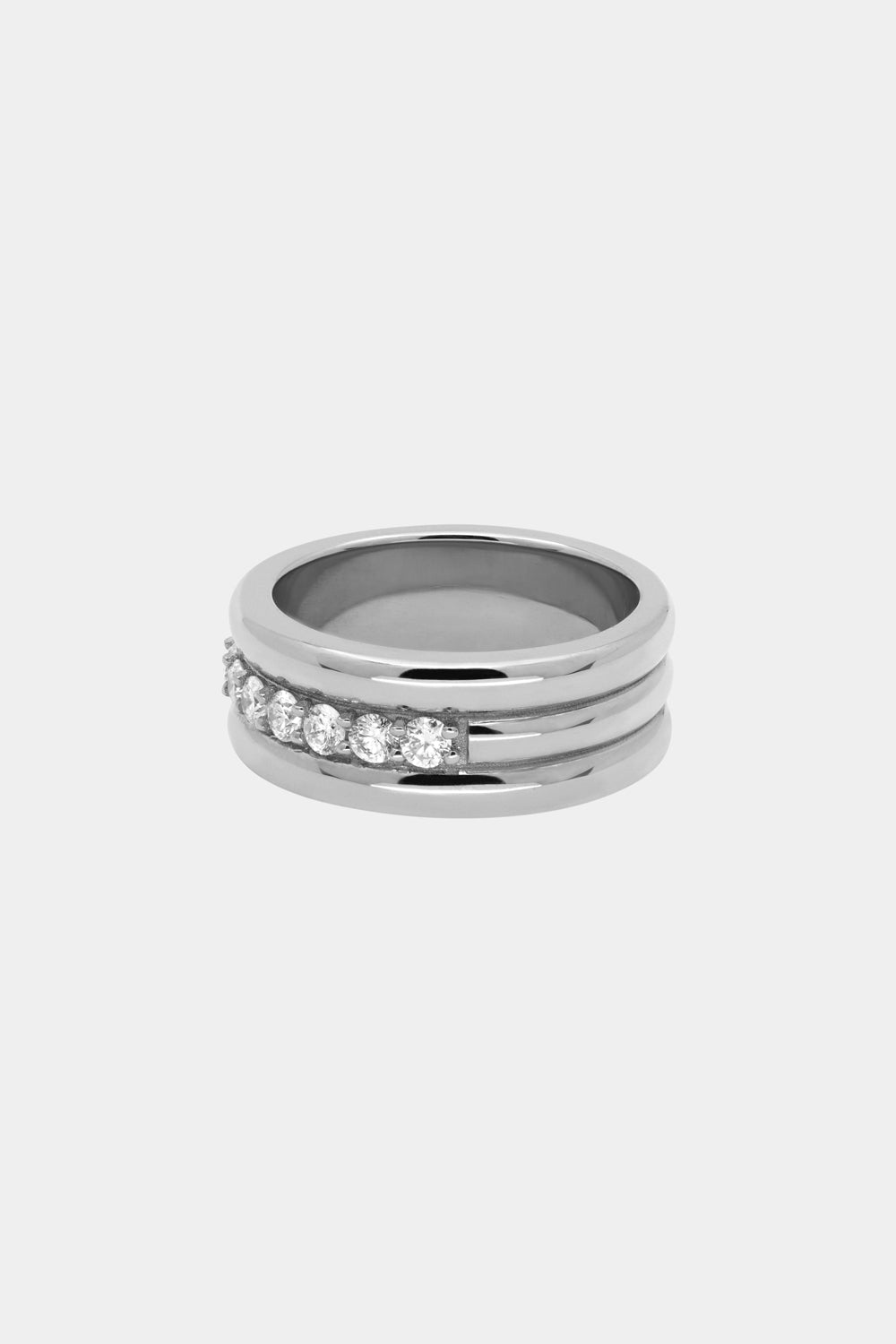 Triple Orielle Diamond Band | 18K White Gold