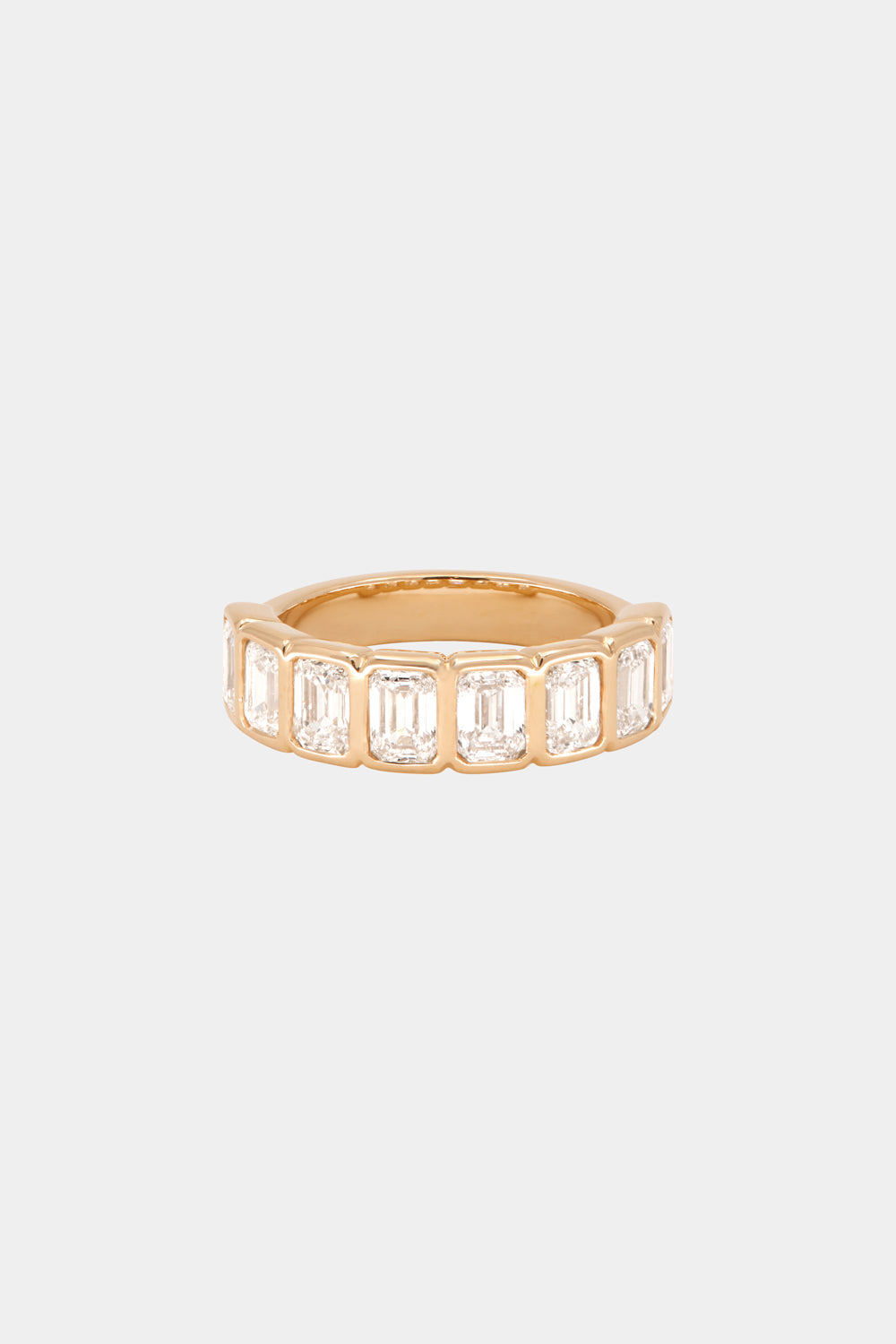 Emerald Bezel Diamond Half Band | Gold