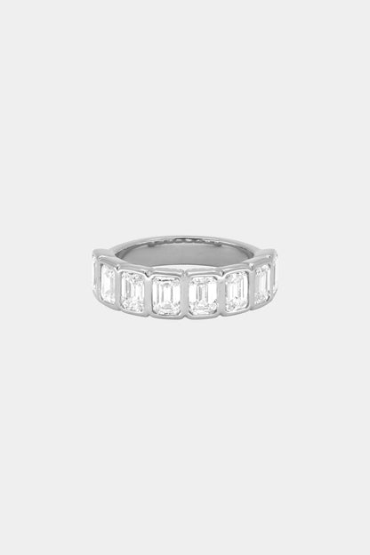 Emerald Bezel Diamond Half Band | Gold