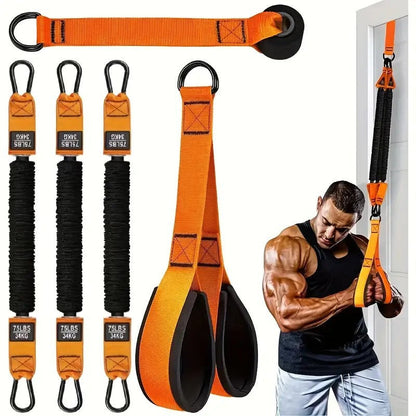 225LBS Heavy Duty Resistance Band Set with Handles – Portable Home Gym Workout Equipment for Full Body Training