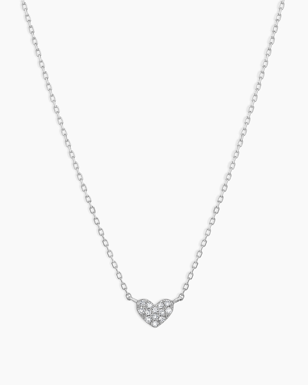 14K Diamond Pavé Mini Heart Necklace