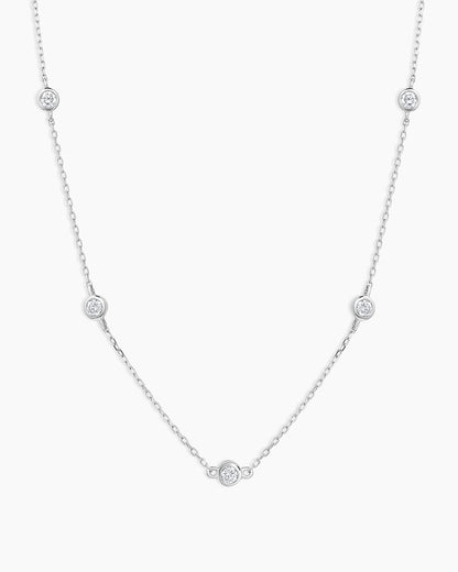 14K Classic Five Diamond Necklace
