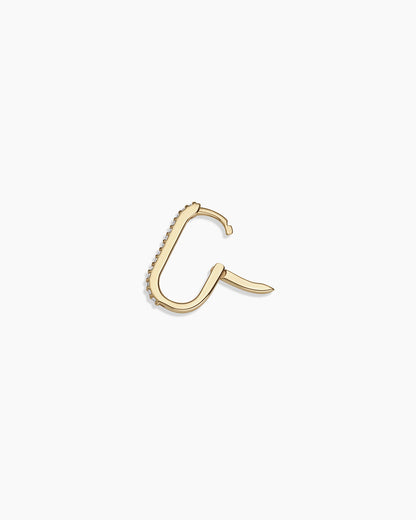 14K Diamond Parker Link Single Huggie