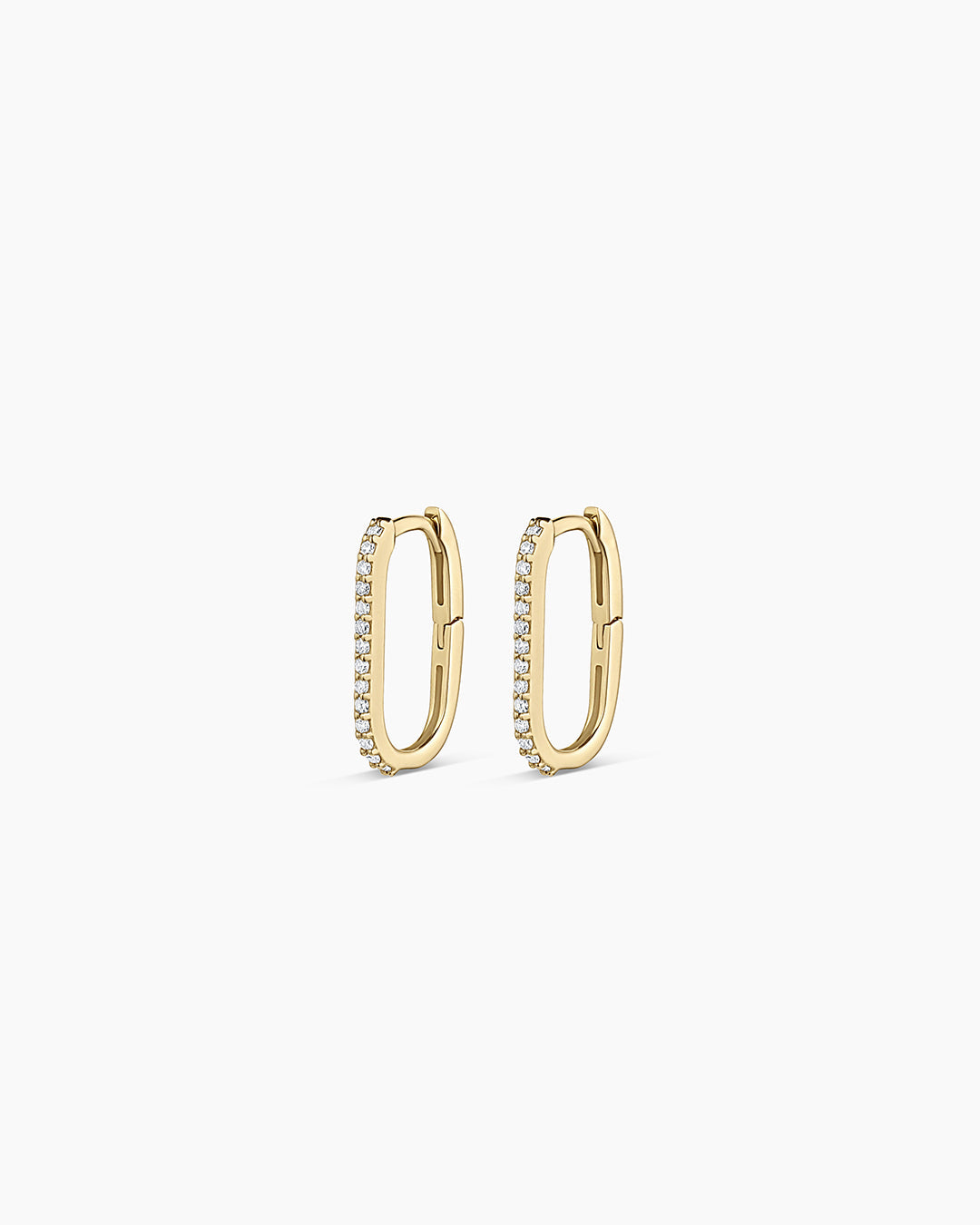 14K Diamond Parker Link Huggies