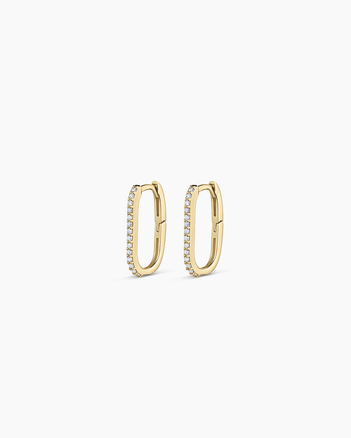 14K Diamond Parker Link Huggies