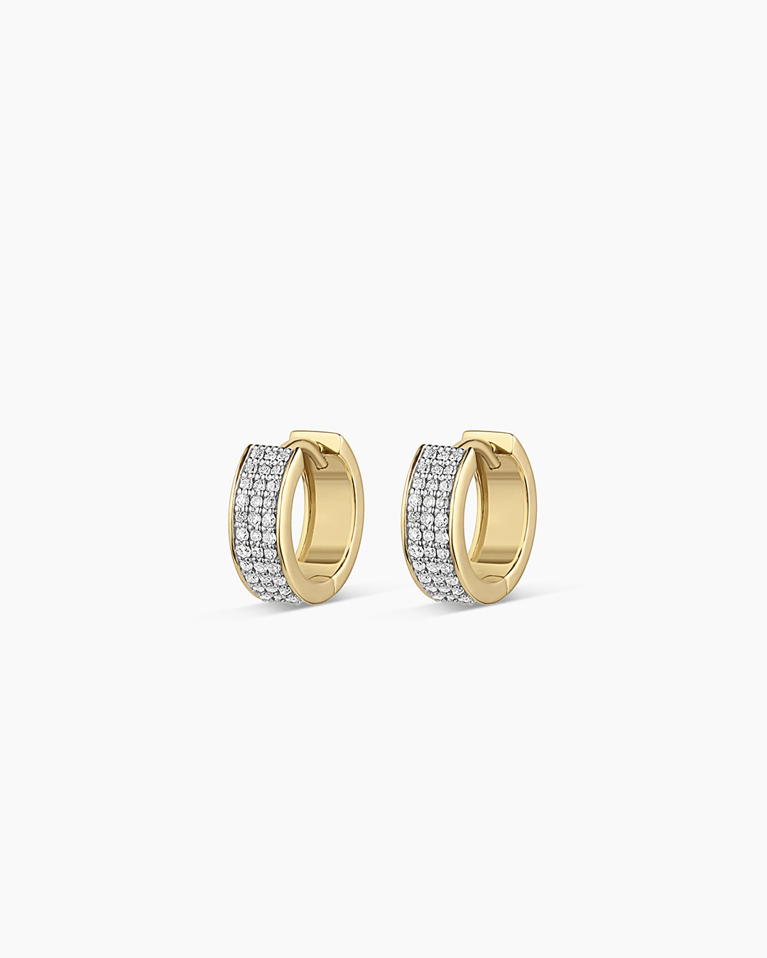 14K Diamond Rose Huggies