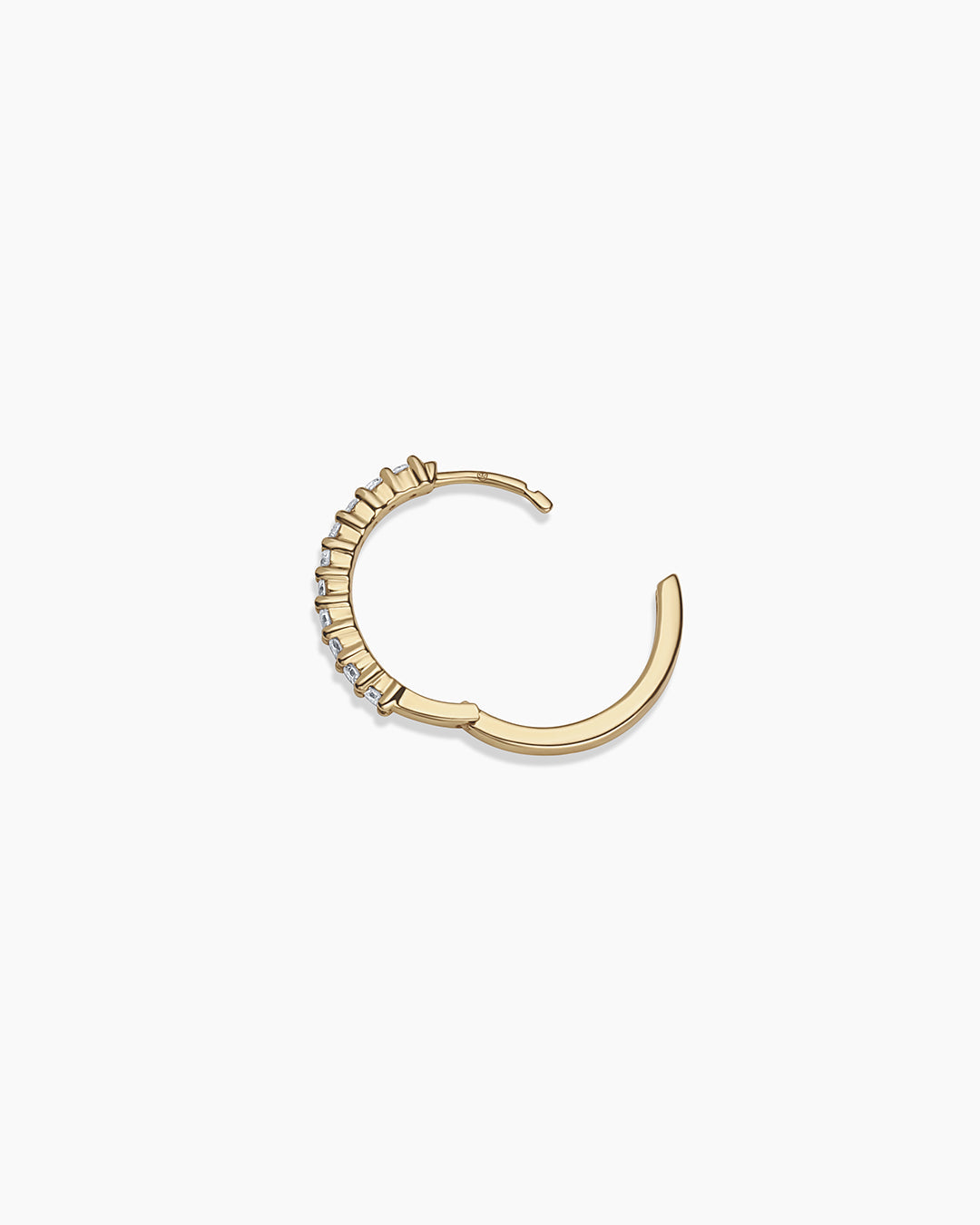 14K Diamond 15mm Single Hoop