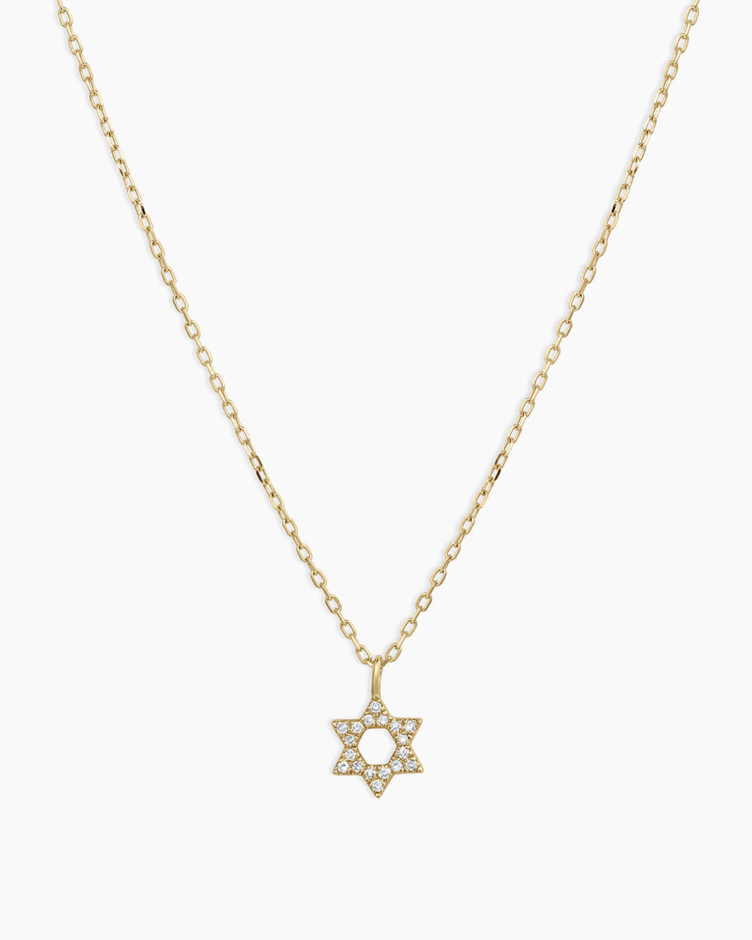 14K Diamond Star of David Necklace