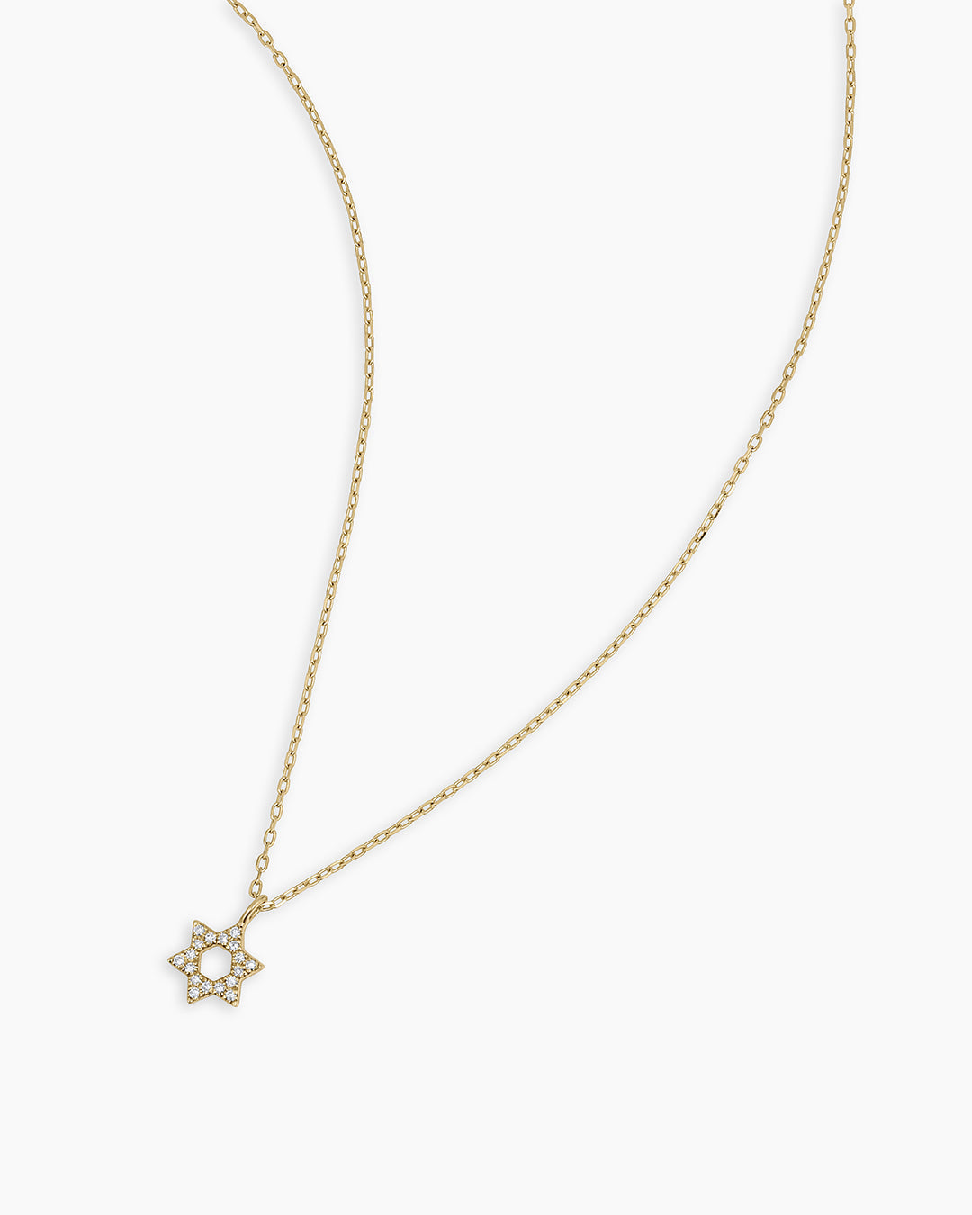 14K Diamond Star of David Necklace