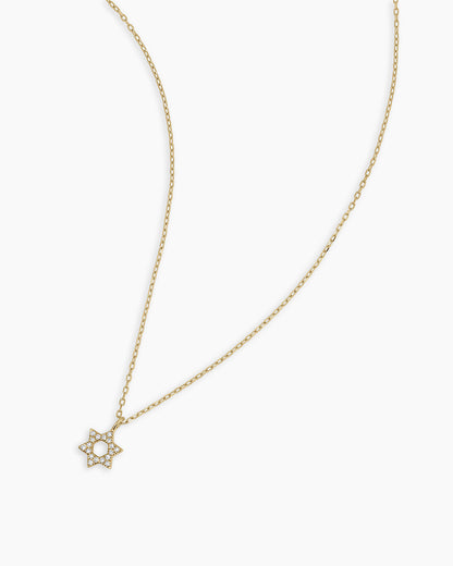 14K Diamond Star of David Necklace